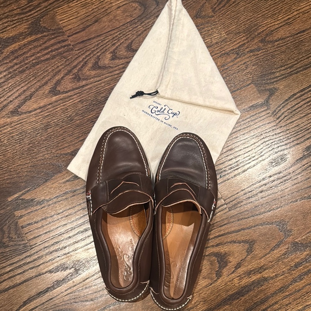 Sperry Brown Leather Slip-On Loafers